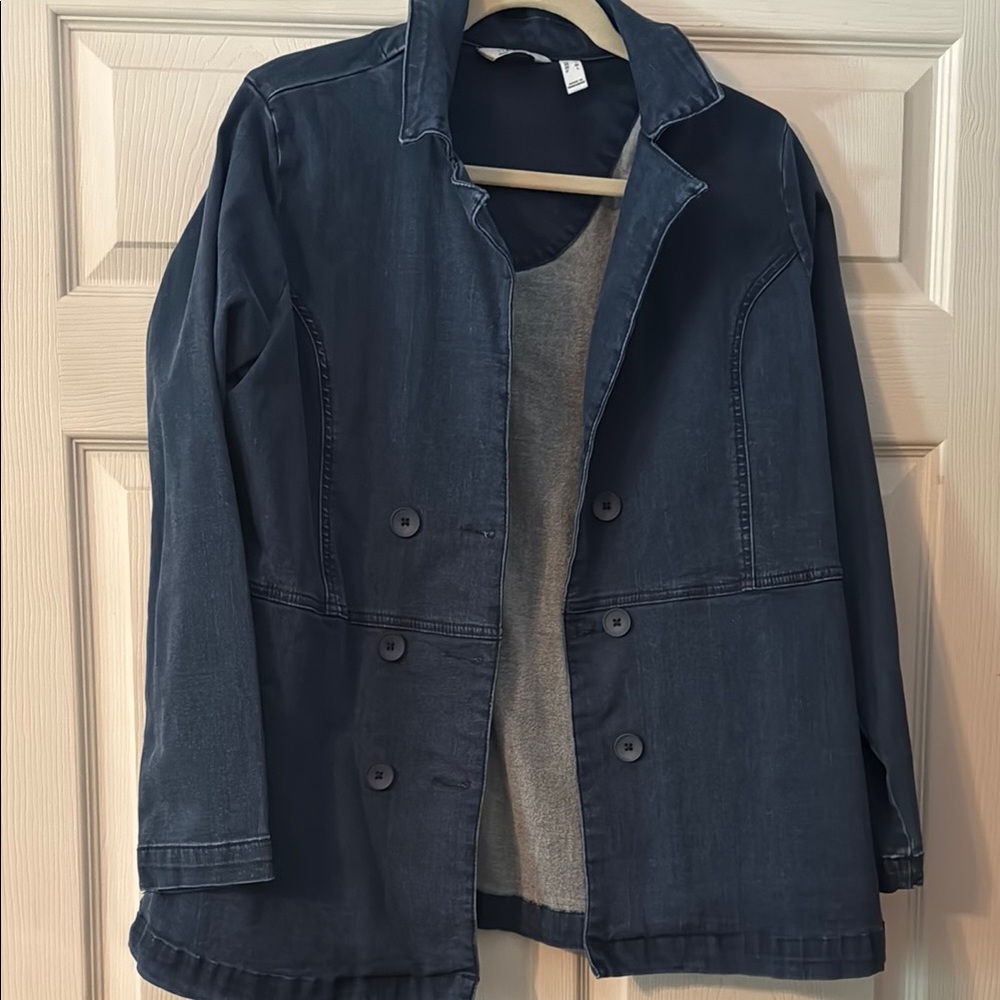 Dark Blue Double-Breasted Jacket
